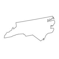 Nord Caroline - nous État. contour ligne dans noir couleur. vecteur illustration. eps dix