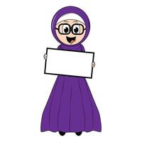 mignonne fille hijab dessin animé illustration vecteur