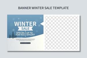 conception de modèle de bannière de vente hiver créatif. bon pour toute promotion sur le web ou le vecteur de médias sociaux