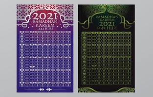 modèle de calendrier de prière eid vecteur