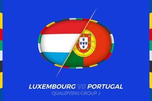 Luxembourg contre le Portugal icône pour européen Football tournoi qualification, groupe J. vecteur