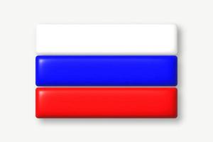 3d drapeau icône. drapeau de le russe fédération. vecteur illustration.