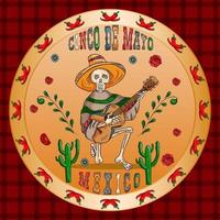 conception d & # 39; illustration sur le thème mexicain de la célébration du cinco de mayo vecteur