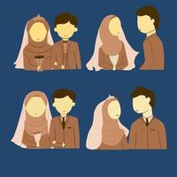 ensemble de islamique mariage illustration pour mariage invitation vecteur