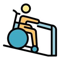 fauteuil roulant homme Aidez-moi icône vecteur plat