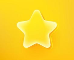 émoticône étoile dorée. Illustration vectorielle modifiable de style bande dessinée 3D vecteur