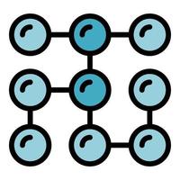 blockchain base de données icône vecteur plat