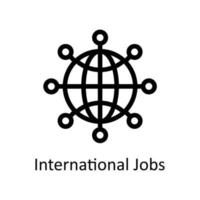 international emplois vecteur contour Icônes. Facile Stock illustration Stock