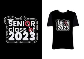 Sénior classe de 2023 T-shirt l'obtention du diplôme chemises vecteur