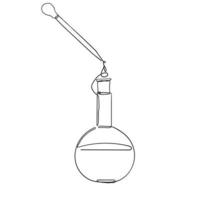 continu ligne dessin laboratoire verre tube illustration vecteur