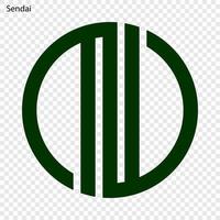 emblème ville de Japon vecteur