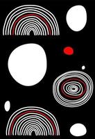 abstrait minimaliste vecteur illustration avec main tiré griffonner lignes et blanc et rouge formes