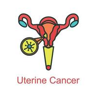 utérin cancer icône plat Couleur vecteur