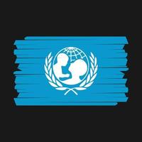 pinceau drapeau unicef vecteur