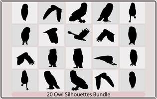 hibou gros ailes noir logo silhouette, chouette silhouettes, hibou silhouette ensemble, vecteur de un hibou conception,