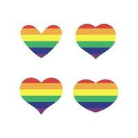 lgbt arc en ciel drapeau dans cœurs forme. gay, lesbienne, bisexuel, trans, queer fierté l'amour symbole de sexuel la diversité vecteur