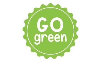 aller vert badge. respectueux de la nature slogan. badge épingle avec environnement conscience message. vecteur