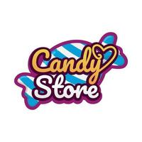 bonbons magasin logo illustration conception avec bonbons ornement vecteur