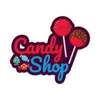 bonbons magasin logo illustration conception avec bonbons ornement vecteur