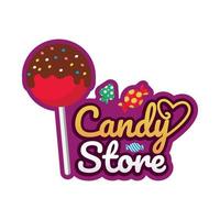 bonbons magasin logo illustration conception avec bonbons ornement vecteur