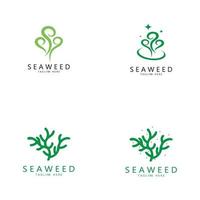 conception d'illustration d'icône de logo vectoriel d'algues.inclut les fruits de mer, les produits naturels, le fleuriste, l'écologie, le bien-être, le spa.