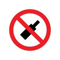 interdire de l'alcool signe plat icône vecteur