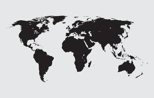 carte du monde en noir et blanc vecteur