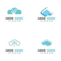 modèles de logo de technologie cloud vecteur