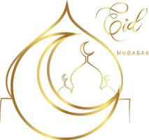 d'or or eid mubarak vecteur