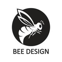 icône de conception d'illustrations de logo d'abeille vecteur