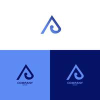 une Facile et élégant lettre une logo, avec magnifique lumière bleu et bleuâtre violet pente couleurs. adapté pour renforcement votre affaires identité vecteur
