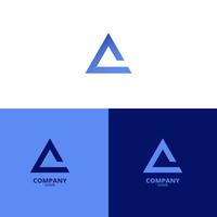 une Facile et élégant lettre une logo, avec magnifique lumière bleu et bleuâtre violet pente couleurs. adapté pour renforcement votre affaires identité vecteur