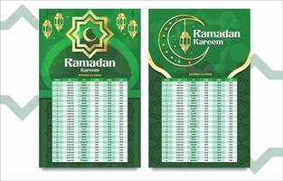 calendrier ramadan vert et or