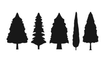 silhouette pin des arbres pour hiver thème icône illustration vecteur