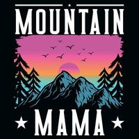 Montagne maman aventure typographie graphique T-shirt conception vecteur