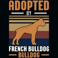 bouledogue ou chiens typographique ou graphique T-shirt conception vecteur