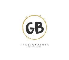 g b gb initiale lettre écriture et Signature logo. une concept écriture initiale logo avec modèle élément. vecteur