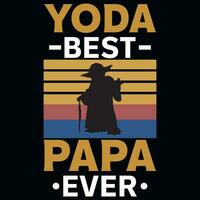 yoda meilleur papa déjà typographique graphique millésimes T-shirt conception vecteur