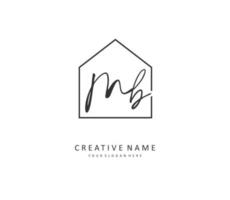 m b mb initiale lettre écriture et Signature logo. une concept écriture initiale logo avec modèle élément. vecteur