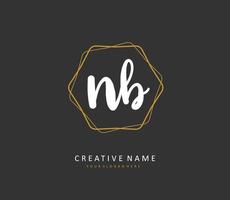 n b nb initiale lettre écriture et Signature logo. une concept écriture initiale logo avec modèle élément. vecteur