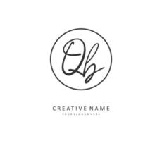 q b qb initiale lettre écriture et Signature logo. une concept écriture initiale logo avec modèle élément. vecteur
