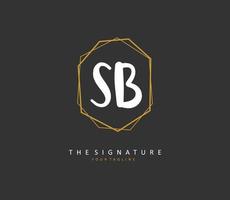 s b qn initiale lettre écriture et Signature logo. une concept écriture initiale logo avec modèle élément. vecteur