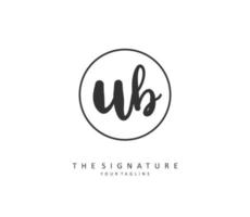 u b ub initiale lettre écriture et Signature logo. une concept écriture initiale logo avec modèle élément. vecteur