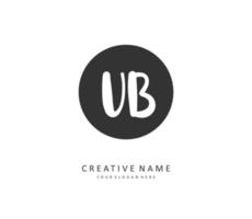 u b ub initiale lettre écriture et Signature logo. une concept écriture initiale logo avec modèle élément. vecteur