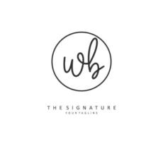 w b wb initiale lettre écriture et Signature logo. une concept écriture initiale logo avec modèle élément. vecteur