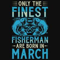 pêcheur sont née dans anniversaire T-shirt conception vecteur
