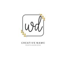 wd initiale lettre écriture et Signature logo. une concept écriture initiale logo avec modèle élément. vecteur