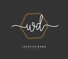 wd initiale lettre écriture et Signature logo. une concept écriture initiale logo avec modèle élément. vecteur
