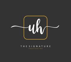 u h euh initiale lettre écriture et Signature logo. une concept écriture initiale logo avec modèle élément. vecteur