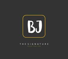 bj initiale lettre écriture et Signature logo. une concept écriture initiale logo avec modèle élément. vecteur